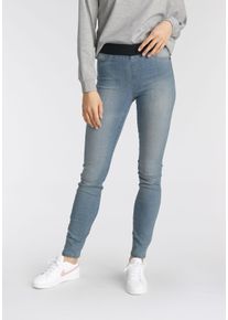 Arizona Damen Skinny-fit-Jeans, blau, Basic, Gr. 40, Jeans, Obermaterial: 75% Baumwolle, 24% Polyester, 1% Elasthan, Jeans, extra-enger Schnitt,