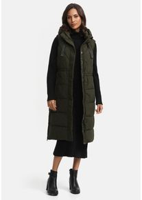 Marikoo Damen Steppweste "Narikaa", grün, Gr. M, Obermaterial: 100% Polyester; Innenmaterial: 100% Polyester, Westen, mit weichem Teddyfell