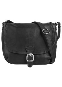 Samantha Look Damen Umhängetasche, schwarz, Leder, beschichtet, Taschen, echt Leder, Made in Italy