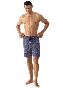 Mey Herren Pyjamashorts "TIE MINIMAL", Gr. S, blau, Interlock, Jersey, Obermaterial: 100% Baumwolle, casual, Hosen, Komfortbund mit Kordelzug