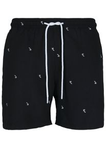 Urban Classics Herren Badeshorts "Urban Classics Herren Embroidery Swim Shorts", schwarz, Gr. M, 100% Polyester, Badehosen