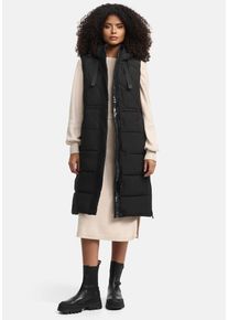 Marikoo Damen Steppweste "Narikaa", schwarz, Gr. L, Obermaterial: 100% Polyester; Innenmaterial: 100% Polyester, Westen, mit weichem Teddyfell