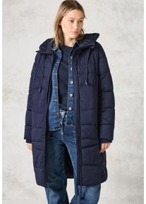 Cecil Damen Steppmantel, blau, casual, Gr. XXL, unifarben, Stoff, 100% Polyester, Mäntel, mit Kapuze