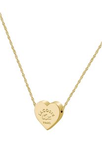 Lacoste Damen Kette mit Anhänger "LOVE MY CROC, Herz, 2040394, 2040395, 2040399", Edelstahl, L: 46cm, gold, Edelstahl, Halsketten