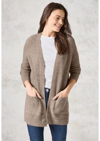 Cecil Damen Cardigan, beige, casual, Gr. S, unifarben, Stoff, 76% Polyacryl, 21% Polyester, 3% Elasthan, Strickjacken, aus softem Materialmix