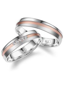 MARRYA Damen Verlobungsring "Silber Ringe Trauringe Eheringe Partnerringe", 64, Silber 925 (Sterlingsilber), rosa, Silber 925 (Sterlingsilber),