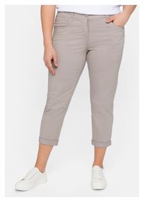 sheego Damen 7/8-Hose "Große Größen", grau, sportlich, Gr. 48, unifarben, Obermaterial: 97% Baumwolle, 3% Elasthan, Hosen, in