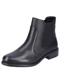 Remonte Damen Chelseaboots, Gr. 40, schwarz, Leder, Lederimitat, klassisch, Schuhe, Blockabsatz, Stiefelette, Businesschuh, Besätze in Reptilienoptik