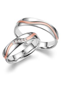 MARRYA Damen Trauring "Silber Ringe Trauringe Eheringe Partnerringe", 60, Silber 925 (Sterlingsilber), rosa, Silber 925 (Sterlingsilber), Fingerringe