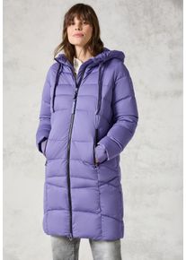 Cecil Damen Steppmantel, lila, casual, Gr. L, unifarben, Stoff, 100% Polyester, Mäntel, mit Kapuze