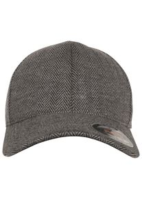Flexfit Damen Flex Cap "Flexfit Unisex Heringbone Melange Flexfit", schwarz, casual, Gr. S, gestreift, 80% Polyester, 20% Viskose, Caps