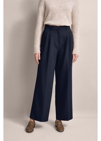 Bugatti Damen Stoffhose, blau, casual, Gr. 42, unifarben, 71% Polyester, 22% Viskose, 7% Elasthan, Hosen, aus elastischer Viskose