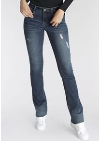 Arizona Damen Bootcut-Jeans "Ultra-Stretch", blau, modisch, Gr. 40, Denim/Jeans, Obermaterial: 74% Baumwolle, 24% Polyester, 2% Elasthan, Jeans,