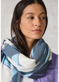 Cecil Damen Schal, blau, casual, bedruckt, Stoff, 70% Polyester, 30% Viskose, Modetücher, mit grafischem Muster