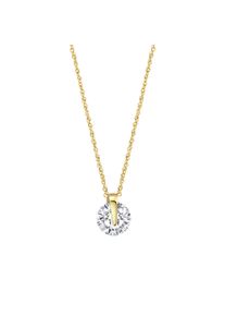 Diamonds by Ellen K. Damen Kette mit Anhänger "Gold 333 mit Zirkonia weiß 10mm", 42cm, Gold, L: 42cm B: 10.0mm, gelb, FASCINATION BY ELLEN K., Gold, B:10.0mm, Halsketten