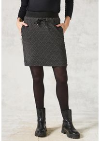 Cecil Damen Minirock, schwarz, casual, Gr. XXL, bedruckt, Stoff, 68% Polyester, 28% Viskose, 4% Elasthan, Röcke, softer Materialmix