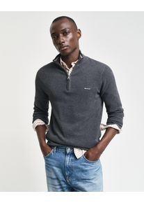 Gant Herren Troyer "COTTON PIQUE HALF ZIP", schwarz, casual, Gr. 4XL, Strick, Obermaterial: 100% Baumwolle, Pullover, mit Piqué-Struktur