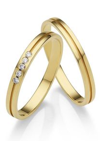Firetti Trauring "Schmuck Geschenk Gold 375 Hochzeit Ehering "LIEBE"", 53, 0,05 ct SI = kleine Einschlüsse mit Brillanten, Gelbgold 375, 2,5mm, gold,