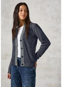 Cecil Damen Cardigan, blau, casual, Gr. XXL, unifarben, Stoff, 33% Polyester, 31% Polyacryl, 24% Baumwolle, 12% Nylon, Strickjacken, mit V-Ausschnitt