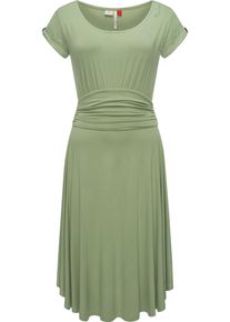 Ragwear Damen Sommerkleid "Yvone Solid", grün, casual, Gr. XL, Material: 95% Viskose, 5% Elasthan, Kleider, leichtes Jersey-Kleid mit Taillengürtel