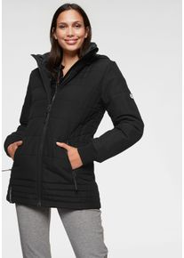 ALPENBLITZ Damen Steppjacke "Flockenwirbel", schwarz, casual, Gr. 36, unifarben, kontrastfarbene Details, Web, Obermaterial: 100% Polyester. Futter:
