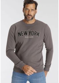 H.I.S. H.I.S Herren Sweater, grau, casual, Gr. S, bestickt, Sweatware, Obermaterial: 60% Baumwolle, 40% Polyester, Sweatshirts, Langarm, lockere Passform,