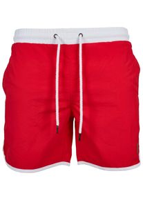 Urban Classics Herren Badeshorts "Urban Classics Herren Retro Swimshorts", rot, Gr. M, 100% Polyamid, Badehosen