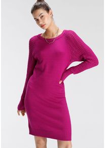 Tamaris Damen Strickkleid, lila, feminin, Gr. 36, Strick, Obermaterial: 50% Viskose, 28% Polyester, 22% Polyamid, Kleider, bis Mitte des
