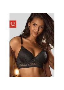 Schalen-BH Lascana "Nina" Gr. 75, Cup C, schwarz Damen BHs in leichter Longform aus graphischer Spitze, sexy Dessous