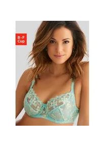 Bügel-BH Lascana Gr. 95, Cup C, bunt (mint, gelb) Damen BHs mit transparenter Stickerei-Spitze, Dessous