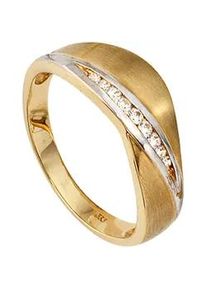 Goldring Jobo Fingerringe Gr. 58, Gelbgold 333, goldfarben (gelbgold 333) Damen 333 Gold bicolor mit Zirkonia