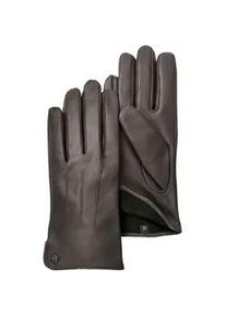 Lederhandschuhe Pearlwood Gr. 7, braun (dark brown) Damen Handschuhe Seitenschlitze für komfortables Anziehen