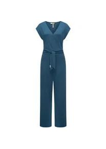 Jumpsuit Ragwear "Goldea" Gr. M (38), Normalgrößen, blau (petrol) Damen Overalls Langer Overall mit Bindegürtel