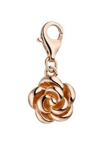 Charm Blume Jobo "Anhänger Rose" Charms rosegold (roségoldfarben) Damen 925 Silber roségold vergoldet