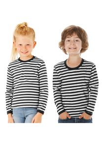 buttinette Lang&auml;rmeliges Ringelshirt "Black Stripes" f&uuml;r Kinder