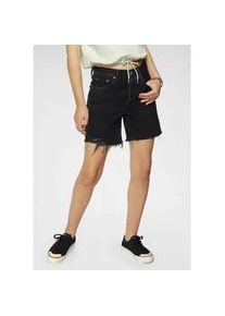 Levi's Bermudas LEVI'S "501 MID THIGH SHORT" Gr. 34, N-Gr, schwarz Damen Hosen mit Fransen am Saum