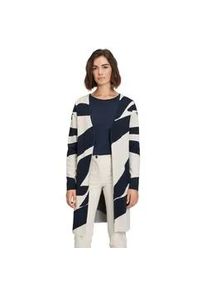 Strickjacke Betty Barclay "Betty Barclay Strickmantel mit Jacquard" Gr. 40, blau (patch beige/dark blue) Damen Strickjacken Material