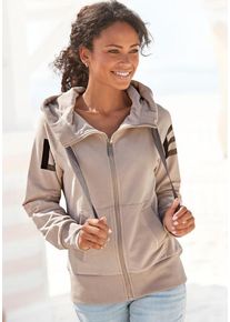 ELBSAND Sweatjacke 'Kekoa' beige Gr. L (40) für Damen. Mit Logodruck. Figurumspielend. Nachhaltig.