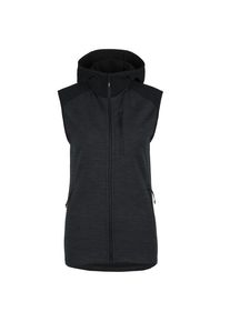 Stoic MerinoFleece335 KuolpaSt Vest with Hood Fleeceweste Damen (Gr L |schwarz)