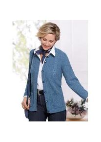 Classic Dog Cardigan CLASSIC Gr. 38, blau (mittelblau-meliert) Damen Strickjacken