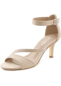 Sandalette Lascana Gr. 42, beige Damen Schuhe Sandalette Riemchensandale High-Heel-Sandalette,Riemchensandalette,Sommerschuh mit Riemchen VEGAN