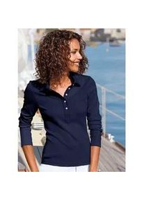 Langarm-Poloshirt Casual Looks "Poloshirt" Gr. 44, blau (marine) Damen Shirts