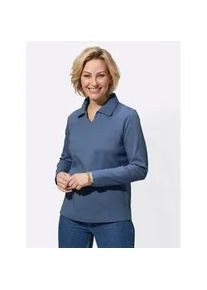 Poloshirt Classic Basics "Shirt" Gr. 54, blau (jeansblau) Damen Shirts