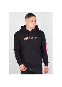 Kapuzensweatshirt Alpha Industries "Alpha Label Hoody" Gr. L, schwarz Herren Sweatshirts