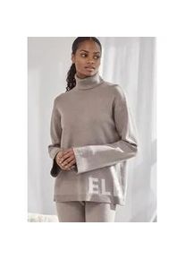 Sweater ELBSAND "- Strickpullover - Rollkragenpullover" Gr. 44/46, grau (taupe) Damen Sweatshirts aus hochwertigem Strick und eingestricktem Logo, Loungewear