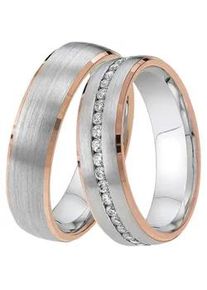 Trauring DOOSTI "Schmuck Geschenk Silber 925 Ehering Partnerring LIEBE" Fingerringe Gr. 68, ohne Zirkonia, Silber 925 (Sterlingsilber), 5,5mm, rosegold (silberfarben, roségoldfarben) Made in Germany - wahlweise mit oder ohne Zirkonia