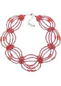 Kette mit Anhänger Collezione Alessandro "Pearl" Gr. one size, Glas, rot Damen Halsketten aus facettierten Glasperlen