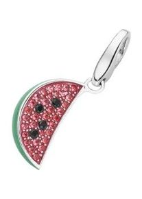 Charm-Einhänger Giorgio Martello MILANO "Melone, Silber 925" Charms bunt Damen