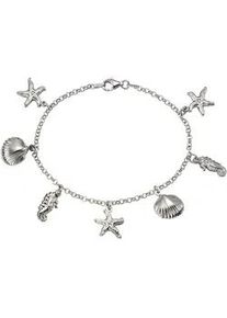 Armband Vivance "925 Silber rhodiniert maritime Motive" Armbänder Gr. 19cm, Silber 925 (Sterlingsilber), weiß Damen Bettelarmband Silberarmband Armschmuck