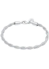 Armband Elli PREMIUM "Kordel Gedreht Elegant Basic 925 Silber" Armbänder Gr. 16cm, ohne Stein, Silber 925 (Sterlingsilber), silberfarben (silber) Damen